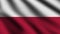 Poland flag blowing in the wind. Full page flying flag. 3d illustration