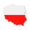 Poland Flag Country Contour Vector Icon