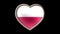 Poland flag heart isolated on black luma matte. Patriotism