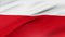 Poland Flag Waving in Wind Slow Motion Animation . 4K Realistic Fabric Texture Flag Smooth Blowing on a windy day