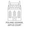 Poland, Gdansk, Artus Court travel landmark vector illustration