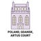 Poland, Gdansk, Artus Court travel landmark vector illustration