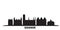 Poland, Gdansk city skyline isolated vector illustration. Poland, Gdansk travel black cityscape