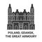 Poland, Gdansk, The Great Armoury travel landmark vector illustration