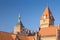 Poland, Gliwice, ancient fire station building, sunlit in the fall