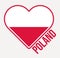 Poland heart flag badge.