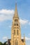 Poland, Katowice - 12/06/2018: catholic cathedral against blue sky. Church facade.