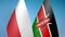 Poland and Kenya two flags