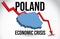 Poland Map Financial Crisis Economic Collapse Market Crash Global Meltdown Vector