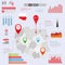 Poland map illustration and infographics design template. Vector