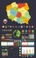 Poland map and Infographics design elements. Colorful design. Dark background