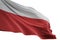 Poland national flag waving isolated on white background 3d illustration