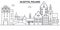 Poland, Olsztyn architecture line skyline illustration. Linear vector cityscape with famous landmarks, city sights