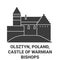 Poland, Olsztyn, Castle Of Warmian Bishops travel landmark vector illustration