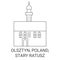 Poland, Olsztyn, Stary Ratusz travel landmark vector illustration