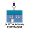 Poland, Olsztyn, Stary Ratusz travel landmark vector illustration
