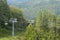 Poland, Pieniny Mountains, Chairlift in Summer