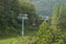 Poland, Pieniny Mountains, Chairlift in Summer