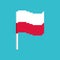 Poland Pixel flag. Pixelated banner Polish. political bit icon.