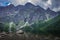 Poland. Polish Tatry mountains. View of the rocky peaks of the Oko lake