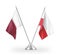 Poland and Qatar table flags isolated on white 3D rendering