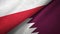 Poland and Qatar two flags textile cloth, fabric texture