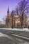 Poland, Radom, Cathedral, Winter, clear sky