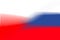 Poland Russia. Poland flag and Russia flag. Concept of aid, association of countries, political and economic relations.