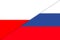 Poland Russia. Poland flag and Russia flag. Concept of aid, association of countries, political and economic relations.