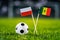 Poland - Senegal, Group H, Tuesday, 19. June, Football, World Cup, Russia 2018, National Flags on green grass, white football ball