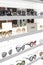 Poland, Slupsk 2022 - the interior of a luxury optician shop, display detail