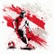 Poland soccer poster. Abstract Polish football background. Denmark national football player. Danish soccer team