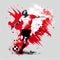 Poland soccer poster. Abstract Polish football background. Denmark national football player. Danish soccer team