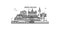 Poland, Sopot city skyline isolated vector illustration, icons