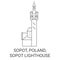 Poland, Sopot, Sopot Lighthouse travel landmark vector illustration