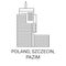 Poland, Szczecin, Pazim travel landmark vector illustration