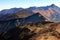 Poland, Tatra Mountains, Zakopane - Pass under Kopa Kondracka, Kasprowy Wierch and Swinica peaks with High Tatra mountain range