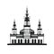 Poland Temple Icon, Europe Palace Isolated, Ancient Church Silhouette, Historical Architecture Castle Minimal