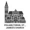 Poland, Torun, St. , James's Church travel landmark vector illustration