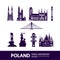 Poland travel destination grand vector illustration.