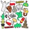 Poland Travel Scrapbook Stickers, Patches, Badges for Prints with Syrenka, Eagle and Polish Elements