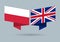 Poland and UK flags. Polish and British national symbols. Vector illustration.