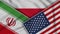 Poland United States of America Iran Flags Together Fabric Texture Illustration