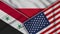 Poland United States of America Syria Flags Together Fabric Texture Illustration