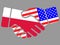 Poland and USA flags Handshake vector