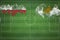 Poland vs Cyprus Soccer Match, national colors, national flags, soccer field, football game, Copy space
