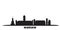 Poland, Warsaw City city skyline isolated vector illustration. Poland, Warsaw City travel black cityscape