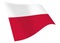 Poland waving flag graphic isolated on white with clipping path 3d illustration