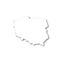 Poland - white 3D silhouette map of country area with dropped shadow on white background. Simple flat vector