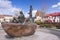 Poland, Wielkopolska, Pobiedziska, Market Square, Statue, st. Martin Church